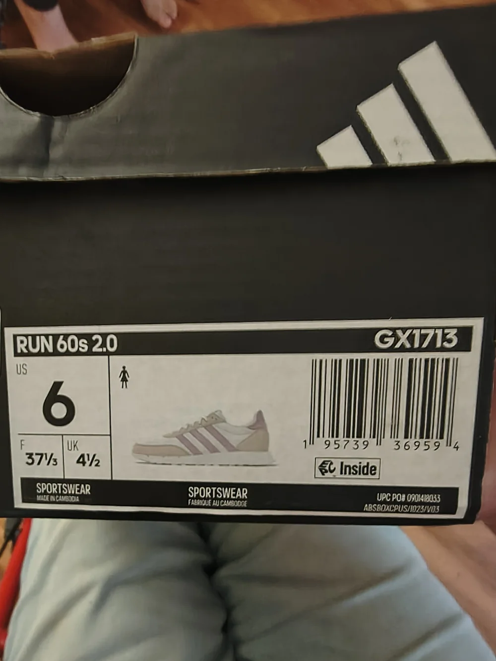 adidas Kids RUN 60s 2.0  Sneakers with Metallic Pink Stripes